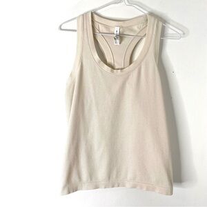 Athleta M Cream Sparkly Tank Top New